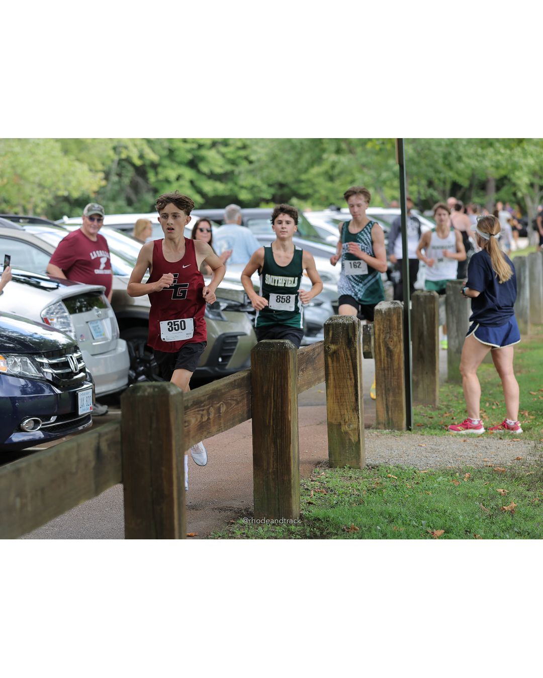 #350 Tyler Levy, East Greenwich High School, 4k Run - Boys (Dwyer), P1, 15:01.39; #858 Colin Smith, Smithfield High School, 4k Run - Boys (Dwyer), P2, 15:08.33 - 2026 Injury Fund Carnival XC - Deerfield Park - Greenville, Rhode Island - September 05, 2026 File: ./dir-5-4k_Run-Boys-Dwyer/260905-2026-injury-fund-xc-deerfield-park-720-398A2583.jpg #350 Tyler Levy, East Greenwich High School, 4k Run - Boys (Dwyer), P1, 15:01.39; #858 Colin Smith, Smithfield High School, 4k Run - Boys (…
