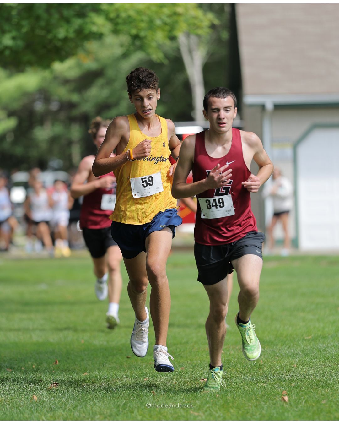 #349 Paul Lehmann, East Greenwich High School, 4k Run - Boys (Dwyer), P13, 16:38.83; #59 Elija Rome, Barrington High School, 4k Run - Boys (Dwyer), P10, 16:14.38 - #349 Paul Lehmann, East Greenwich High School, 4k Run - Boys (Dwyer), P13, 16:38.83; #59 Elija Rome, Barrington High School, 4k Run - Boys (Dwyer), P10, 16:14.38 - 2026 Injury Fund Carnival XC - Deerfield Park - Greenville, Rhode Island - September 05, 2026 File: ./dir-5-4k_Run-Boys-Dwyer/260905-2026-injury-fund-xc-deerfield-park-727-398A2664.jpg #349 Paul Lehmann, East Greenwich High School, 4k Run - Boys (Dwyer), P13, 16:38.83; #59 Elija Rome, Barrington High School, 4k Run - Boys…