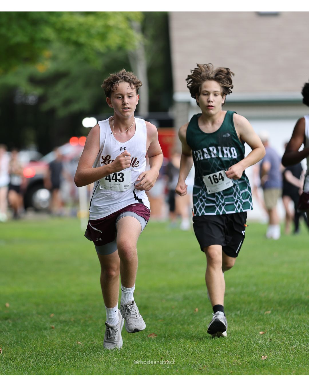 #164 Jackson Heim, Chariho High School, 4k Run - Boys (Dwyer), P123, 24:52.44; #443 Andrew Alba, La Salle Academy, 4k Run - Boys (Dwyer), P100, 21:07.87 - #164 Jackson Heim, Chariho High School, 4k Run - Boys (Dwyer), P123, 24:52.44; #443 Andrew Alba, La Salle Academy, 4k Run - Boys (Dwyer), P100, 21:07.87 - 2026 Injury Fund Carnival XC - Deerfield Park - Greenville, Rhode Island - September 05, 2026 File: ./dir-5-4k_Run-Boys-Dwyer/260905-2026-injury-fund-xc-deerfield-park-786-398A3527.jpg #164 Jackson Heim, Chariho High School, 4k Run - Boys (Dwyer), P123, 24:52.44; #443 Andrew Alba, La Salle Academy, 4k Run - Boys (Dwyer), P…