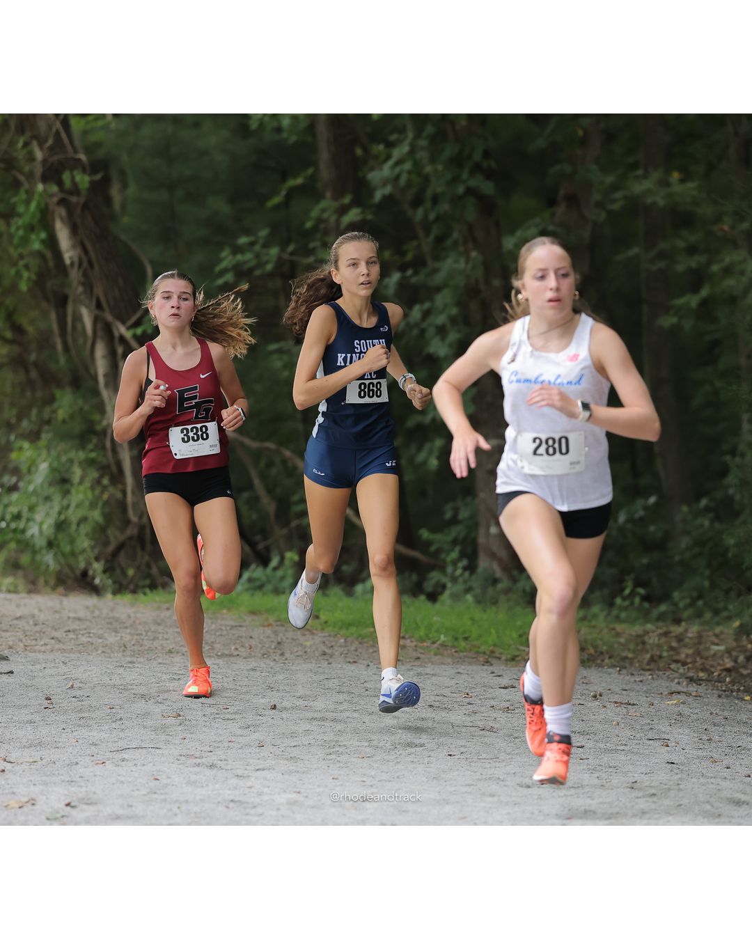 #338 Julia Fuimarello, East Greenwich High School, 4k Run - Girls (Leddy), P3, 15:50.74 - #280 Caylee Kurbec, Cumberland, 4k Run - Girls (Leddy), P2, 15:38.08; #338 Julia Fuimarello, East Greenwich High School, 4k Run - Girls (Leddy), P3, 15:50.74 - 2026 Injury Fund Carnival XC - Deerfield Park - Greenville, Rhode Island - September 05, 2026 File: ./dir-6-4k_Run-Girls-Leddy/260905-2026-injury-fund-xc-deerfield-park-931-398A5530.jpg #338 Julia Fuimarello, East Greenwich High School, 4k Run - Girls (Leddy), P3, 15:50.74 - #280 Caylee Kurbec, Cumberland, 4k Run - Girls (L…