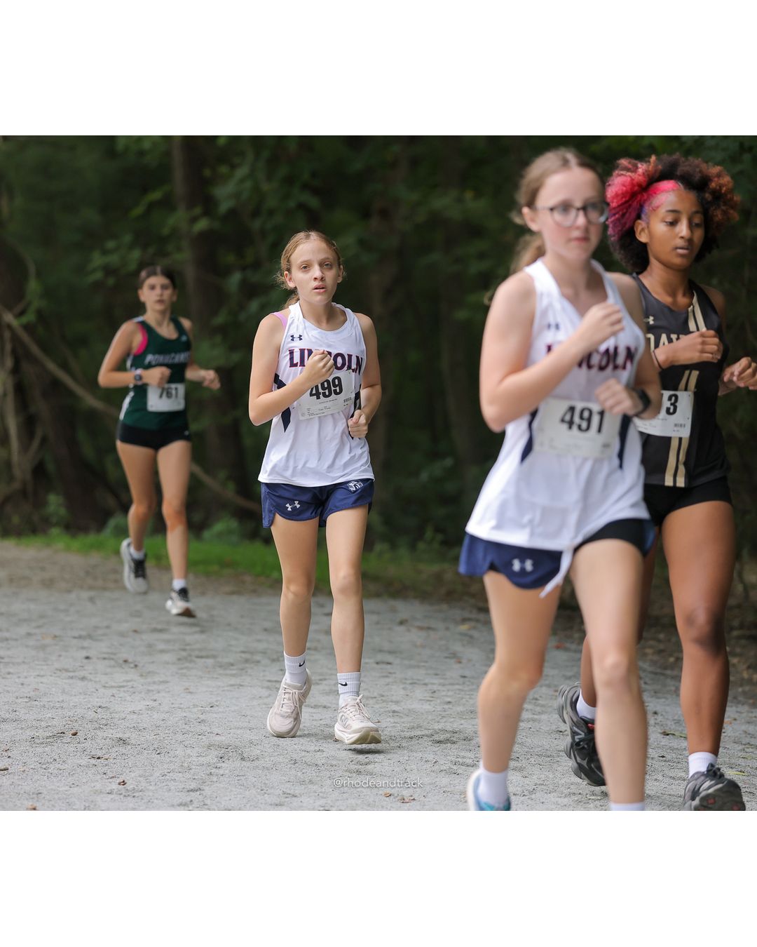 #491 Madison Clark, Lincoln High School, 4k Run - Girls (Leddy), P65, 25:34.97; #499 Gracelyn Mayer, Lincoln High School, 4k Run - Girls (Leddy), P54, 22:55.52 - #499 Gracelyn Mayer, Lincoln High School, 4k Run - Girls (Leddy), P54, 22:55.52; #3 Sarah Clegg, Barrington High School, 4k Run - Girls (Leddy), P4, 16:14.79 - 2026 Injury Fund Carnival XC - Deerfield Park - Greenville, Rhode Island - September 05, 2026 File: ./dir-6-4k_Run-Girls-Leddy/260905-2026-injury-fund-xc-deerfield-park-958-398A5850.jpg #491 Madison Clark, Lincoln High School, 4k Run - Girls (Leddy), P65, 25:34.97; #499 Gracelyn Mayer, Lincoln High School, 4k Run - Girls (L…