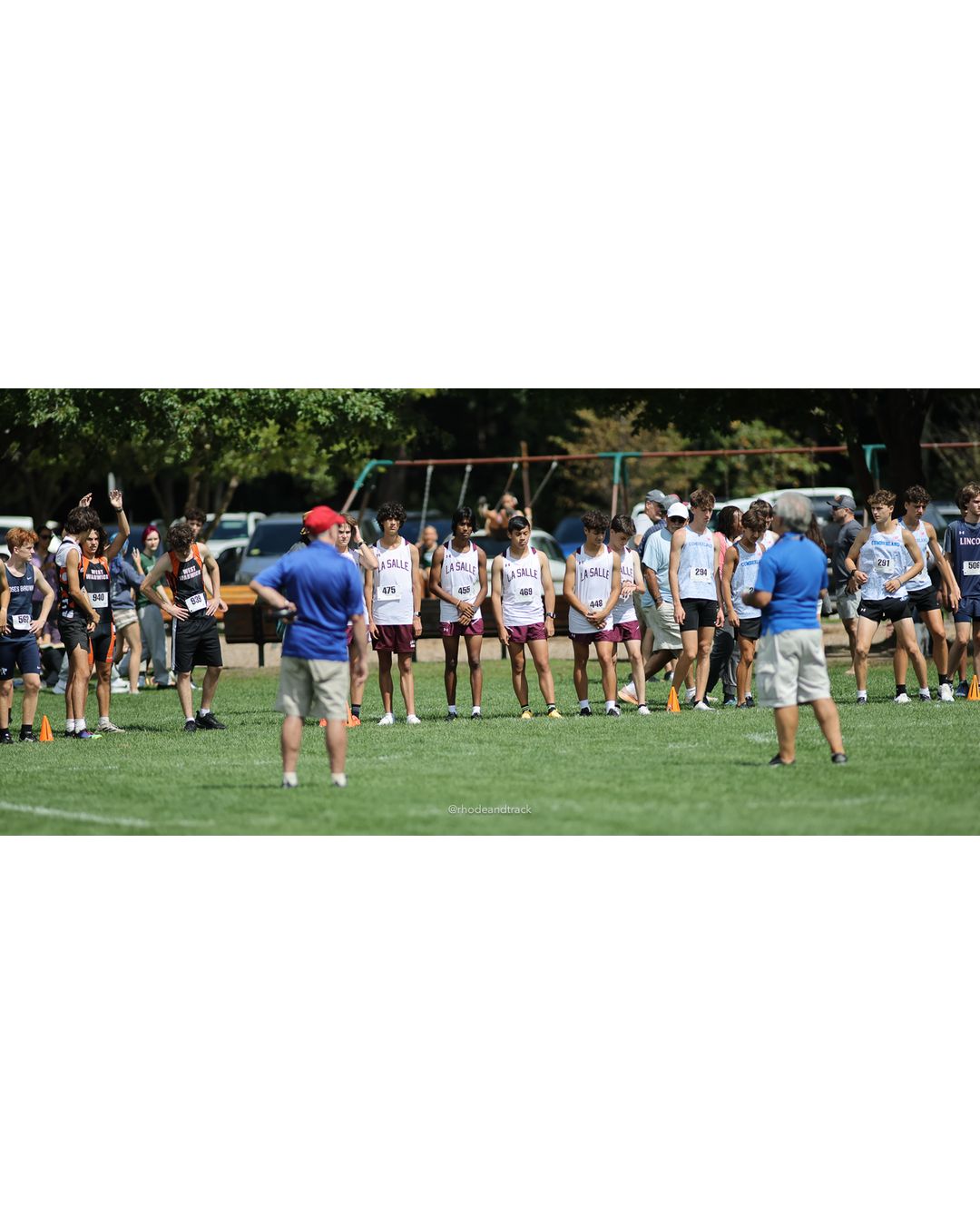 #469 Nate Nevola, La Salle Academy, 5k Run - Boys (Myers), P77, 22:09.76; #448 Zackary Bacon, La Salle Academy, 5k Run - Boys (Myers), P79, 22:16.73; #475 Russell Sanchez De Lasorda, La Salle Academy, 5k Run - Boys (Myers), P67, 21:30.67 - 2026 Injury Fund Carnival XC - Deerfield Park - Greenville, Rhode Island - September 05, 2026 File: ./dir-7-5k_Run-Boys-Myers/260905-2026-injury-fund-xc-deerfield-park-1099-8P0A0843.jpg #469 Nate Nevola, La Salle Academy, 5k Run - Boys (Myers), P77, 22:09.76; #448 Zackary Bacon, La Salle Academy, 5k Run - Boys (Myers), P79,…