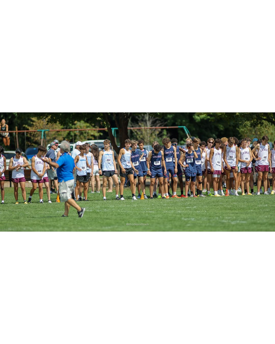 #529 Dylan Van Cleve, Lincoln High School, 5k Run - Boys (Myers), P18, 18:32.23; #448 Zackary Bacon, La Salle Academy, 5k Run - Boys (Myers), P79, 22:16.73 - 2026 Injury Fund Carnival XC - Deerfield Park - Greenville, Rhode Island - September 05, 2026 File: ./dir-7-5k_Run-Boys-Myers/260905-2026-injury-fund-xc-deerfield-park-1100-8P0A0846.jpg #529 Dylan Van Cleve, Lincoln High School, 5k Run - Boys (Myers), P18, 18:32.23; #448 Zackary Bacon, La Salle Academy, 5k Run - Boys (Myers…