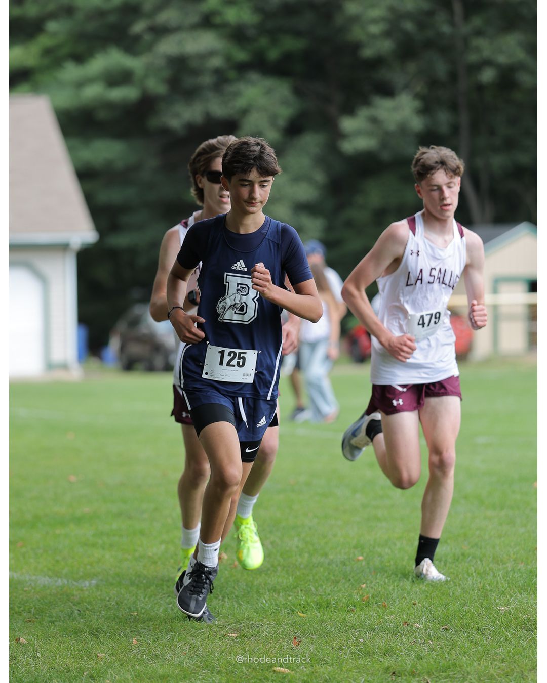 #125 Mason Gaucher, Burrillville High School, 5k Run - Boys (Myers), P52, 20:46.86; #479 Gavin Skelly, La Salle Academy, 5k Run - Boys (Myers), P43, 20:07.16 - #479 Gavin Skelly, La Salle Academy, 5k Run - Boys (Myers), P43, 20:07.16 - 2026 Injury Fund Carnival XC - Deerfield Park - Greenville, Rhode Island - September 05, 2026 File: ./dir-7-5k_Run-Boys-Myers/260905-2026-injury-fund-xc-deerfield-park-1139-398A8190.jpg #125 Mason Gaucher, Burrillville High School, 5k Run - Boys (Myers), P52, 20:46.86; #479 Gavin Skelly, La Salle Academy, 5k Run - Boys (Mye…
