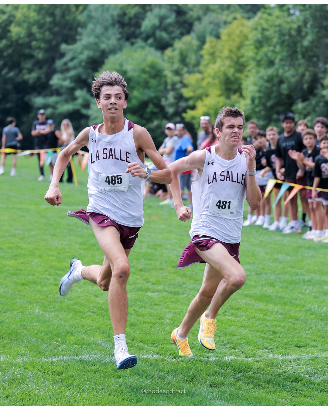 #465 Matthew Lewis, La Salle Academy, 5k Run - Boys (Myers), P1, 16:10.45; #481 Will Souza, La Salle Academy, 5k Run - Boys (Myers), P2, 16:10.68 - #481 Will Souza, La Salle Academy, 5k Run - Boys (Myers), P2, 16:10.68 - 2026 Injury Fund Carnival XC - Deerfield Park - Greenville, Rhode Island - September 05, 2026 File: ./dir-7-5k_Run-Boys-Myers/260905-2026-injury-fund-xc-deerfield-park-1174-398A8848.jpg #465 Matthew Lewis, La Salle Academy, 5k Run - Boys (Myers), P1, 16:10.45; #481 Will Souza, La Salle Academy, 5k Run - Boys (Myers), P2, 16…