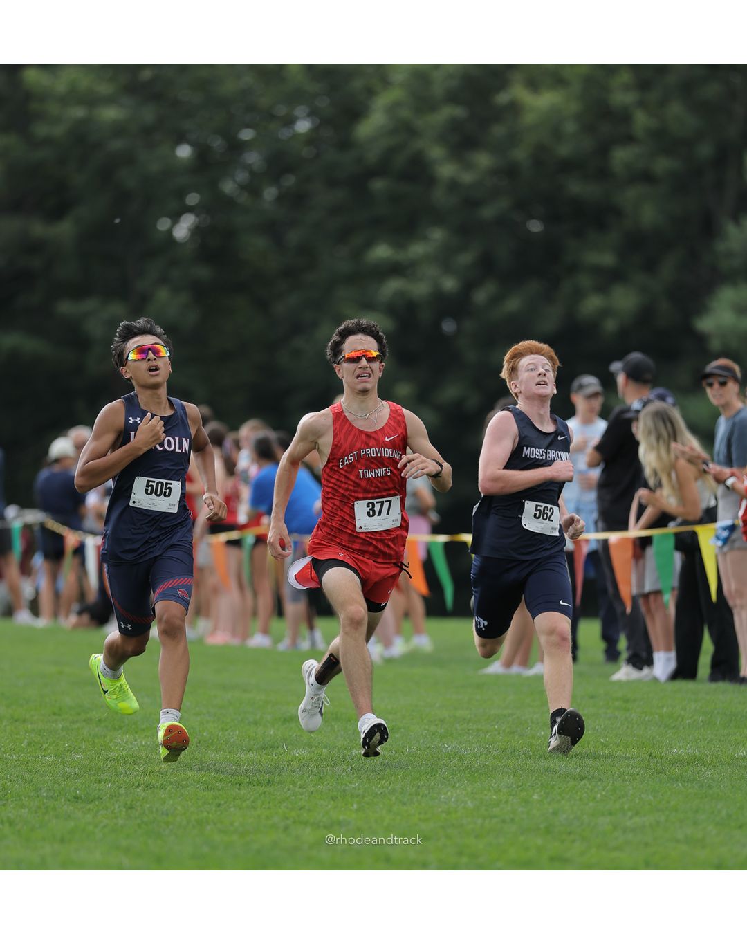 #505 Adrian Amaya, Lincoln High School, 5k Run - Boys (Myers), P36, 19:45.64; #377 Luca Raposo, East Providence High School, 5k Run - Boys (Myers), P35, 19:43.69; #562 Killian Runco, Moses Brown School, 5k Run - Boys (Myers), P34, 19:43.46; #377 Luca Raposo, East Providence High School, 5k Run - Boys (Myers), P35, 19:43.69 - 2026 Injury Fund Carnival XC - Deerfield Park - Greenville, Rhode Island - September 05, 2026 File: ./dir-7-5k_Run-Boys-Myers/260905-2026-injury-fund-xc-deerfield-park-1206-398A9654.jpg #505 Adrian Amaya, Lincoln High School, 5k Run - Boys (Myers), P36, 19:45.64; #377 Luca Raposo, East Providence High School, 5k Run - Boys…