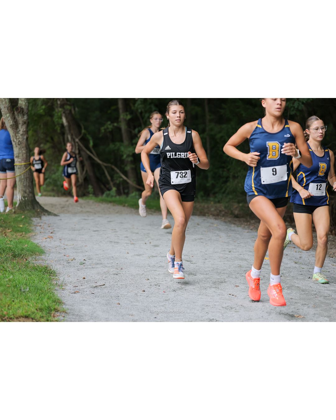 #732 Aubrey Jarvis, Pilgrim High School, 5k Run - Girls (Caswell), P5, 19:39.73; #9 Carly Gill, Barrington High School, 5k Run - Girls (Caswell), P1, 18:46.12 - 2026 Injury Fund Carnival XC - Deerfield Park - Greenville, Rhode Island - September 05, 2026 File: ./dir-8-5k_Run-Girls-Caswell/260905-2026-injury-fund-xc-deerfield-park-1282-398A0909.jpg #732 Aubrey Jarvis, Pilgrim High School, 5k Run - Girls (Caswell), P5, 19:39.73; #9 Carly Gill, Barrington High School, 5k Run - Girls (Cas…