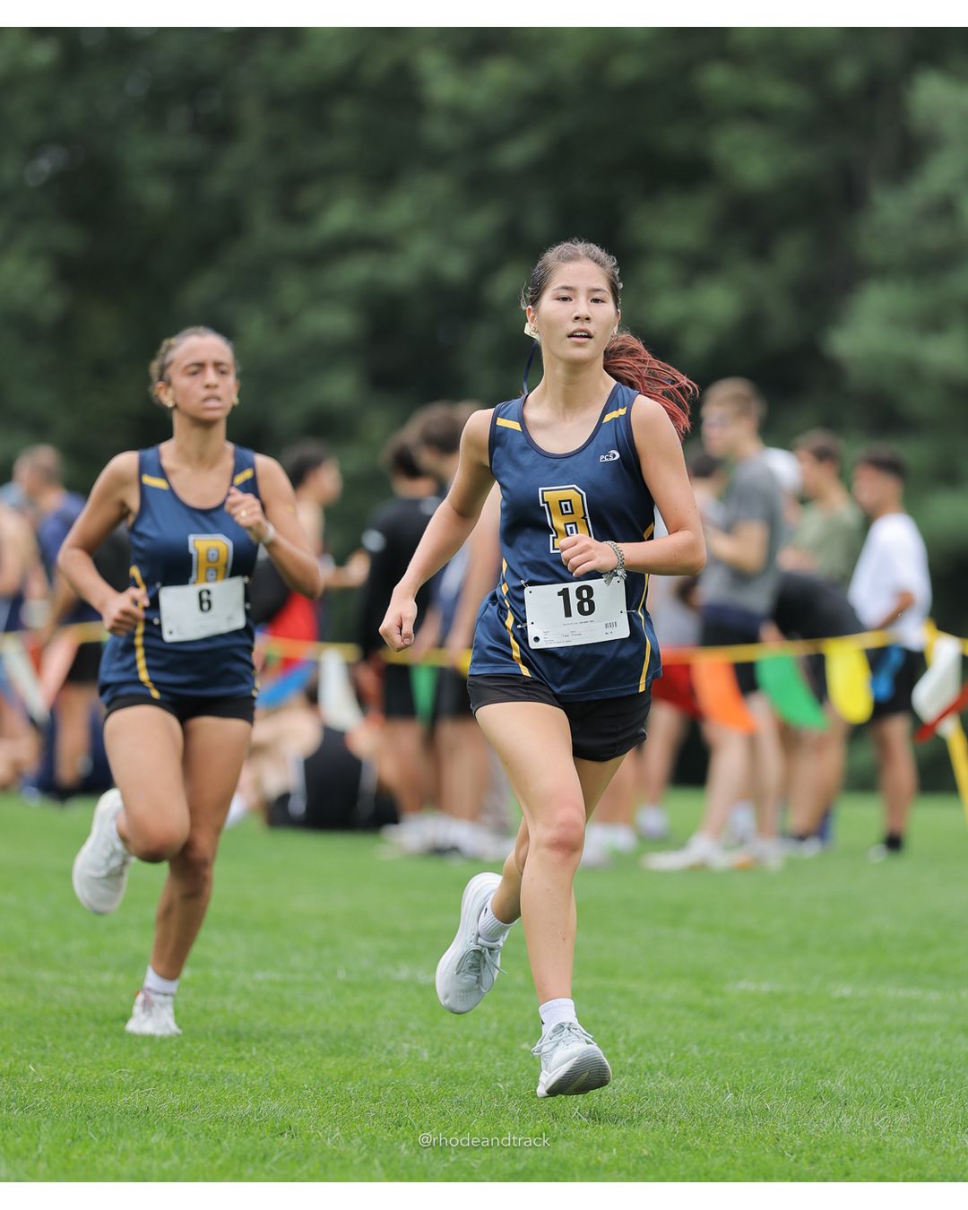 #18 Soo Yeon Park, Barrington High School, 5k Run - Girls (Caswell), P35, 25:53.29; #6 Jannat Ennaji, Barrington High School, 5k Run - Girls (Caswell), P36, 25:53.95 - #6 Jannat Ennaji, Barrington High School, 5k Run - Girls (Caswell), P36, 25:53.95 - 2026 Injury Fund Carnival XC - Deerfield Park - Greenville, Rhode Island - September 05, 2026 File: ./dir-8-5k_Run-Girls-Caswell/260905-2026-injury-fund-xc-deerfield-park-1432-398A2894.jpg #18 Soo Yeon Park, Barrington High School, 5k Run - Girls (Caswell), P35, 25:53.29; #6 Jannat Ennaji, Barrington High School, 5k Run - Girl…