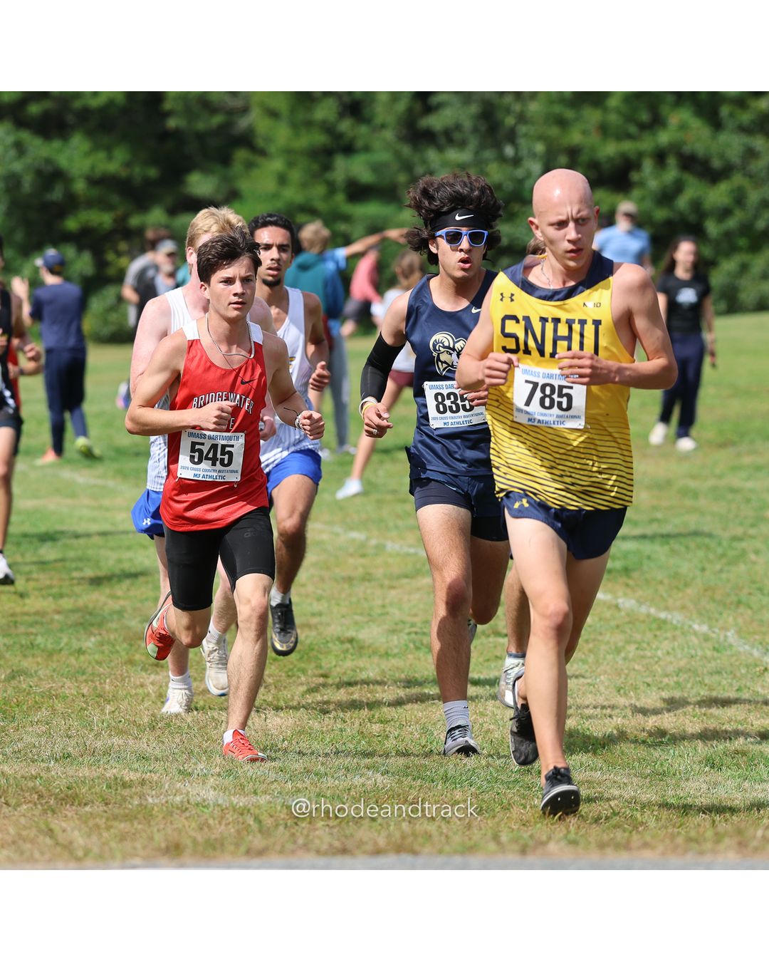 #785 Jackson Bock, SNHU, 8k Run - Men (Gold-35:cap), P198, 29:27.84; #545 Owen Mackenzie, Bridgewater St., 8k Run - Men (Gold-35:cap), P200, 29:31.98; #835 Aiden Beversdorf, Suffolk, 8k Run - Men (Gold-35:cap), P205, 29:53.70 - 2026 UMass Dartmouth XC Invitational - UMass Dartmouth - Dartmouth, Massachusetts - September 19, 2026 File: ./260919-2026-UMass-Dartmouth-XC-Invitational-116-398A5710.jpg #785 Jackson Bock, SNHU, 8k Run - Men (Gold-35:cap), P198, 29:27.84; #545 Owen Mackenzie, Bridgewater St., 8k Run - Men (Gold-35:cap), P200…