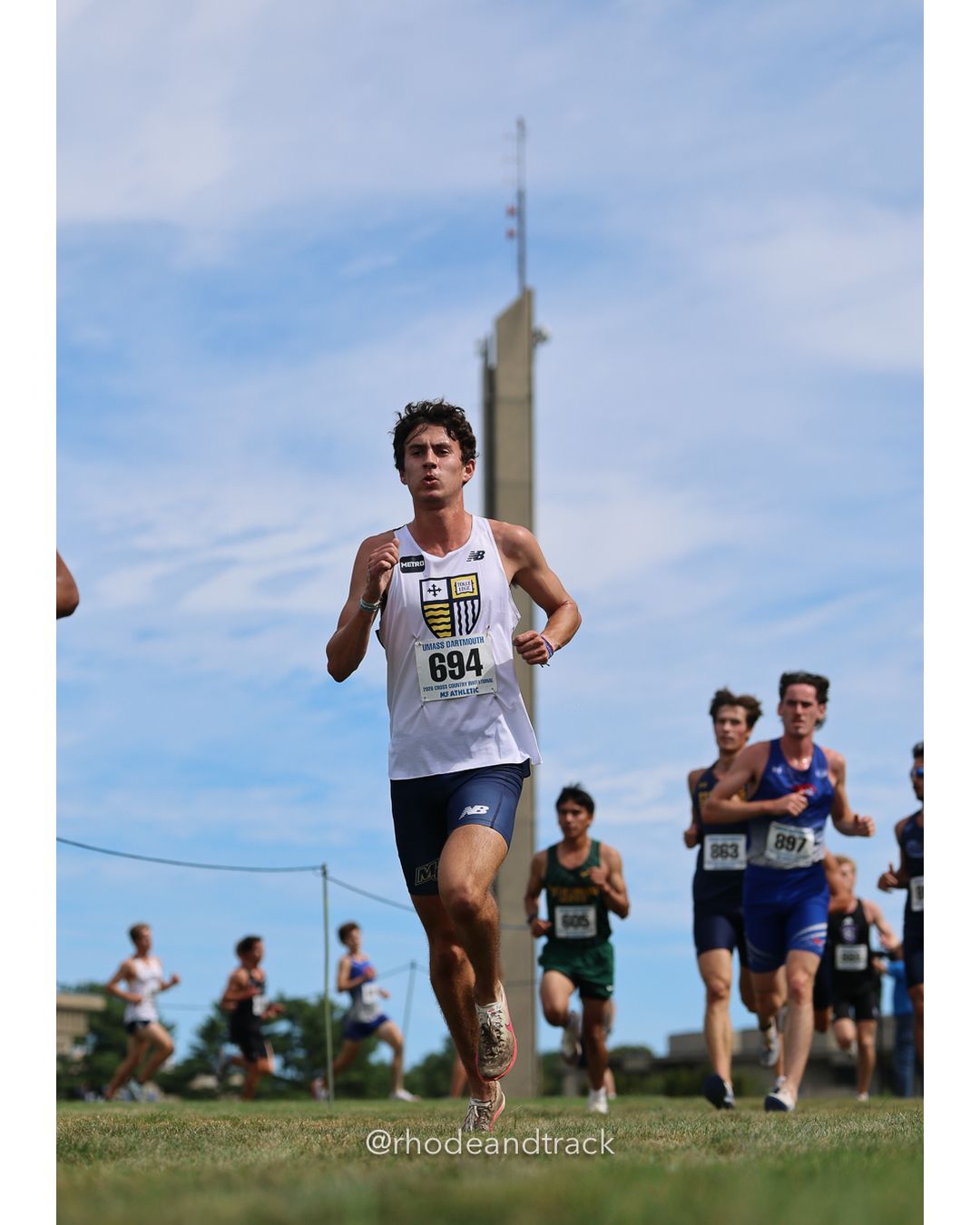 #694 Sean Moore, Merrimack, 8k Run - Men (Gold-35:cap), P43, 25:49.77; #897 Nicolas Uzzo, UMass Lowell, 8k Run - Men (Gold-35:cap), P17, 25:10.32 - 2026 UMass Dartmouth XC Invitational - UMass Dartmouth - Dartmouth, Massachusetts - September 19, 2026 File: ./260919-2026-UMass-Dartmouth-XC-Invitational-137-398A6128.jpg #694 Sean Moore, Merrimack, 8k Run - Men (Gold-35:cap), P43, 25:49.77; #897 Nicolas Uzzo, UMass Lowell, 8k Run - Men (Gold-35:cap), P17, 25…