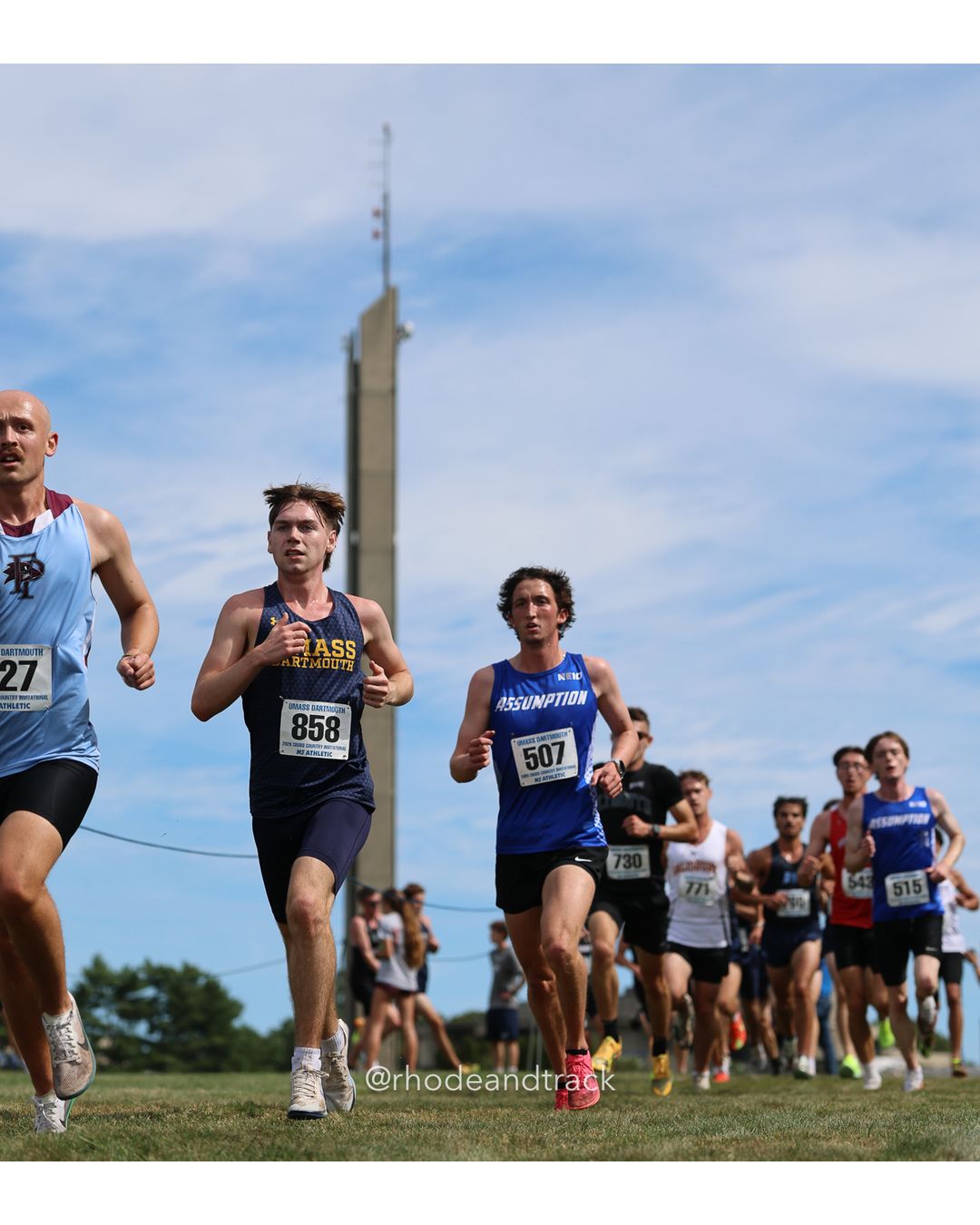 #858 Stephen MacLennan, UMass Dartmouth, 8k Run - Men (Gold-35:cap), P87, 26:34.92; #507 Jack Cozean, Assumption, 8k Run - Men (Gold-35:cap), P101, 26:47.61; #27 Amelia Luetjen, Bentley, 6k Run - Women (Gold-35:cap), P121, 24:48.77 - 2026 UMass Dartmouth XC Invitational - UMass Dartmouth - Dartmouth, Massachusetts - September 19, 2026 File: ./260919-2026-UMass-Dartmouth-XC-Invitational-164-398A6664.jpg #858 Stephen MacLennan, UMass Dartmouth, 8k Run - Men (Gold-35:cap), P87, 26:34.92; #507 Jack Cozean, Assumption, 8k Run - Men (Gold-35:cap…