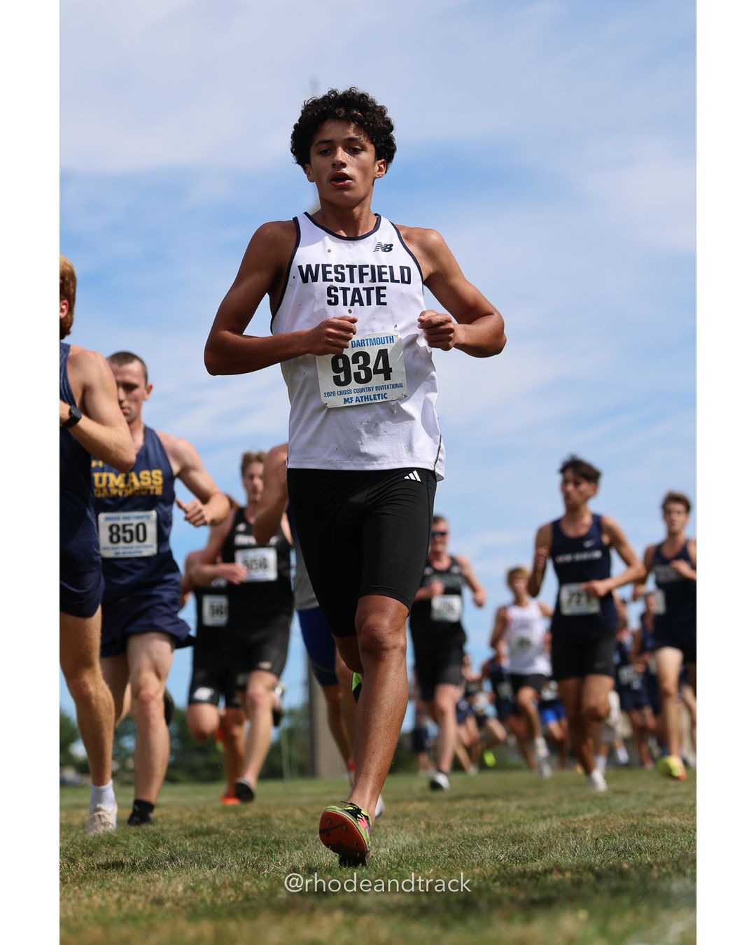 #934 Kenniell Velez Santiago, Westfield State, 8k Run - Men (Gold-35:cap), P127, 27:19.56; #850 Jack Barbato, UMass Dartmouth, 8k Run - Men (Gold-35:cap), P122, 27:14.56 - 2026 UMass Dartmouth XC Invitational - UMass Dartmouth - Dartmouth, Massachusetts - September 19, 2026 File: ./260919-2026-UMass-Dartmouth-XC-Invitational-170-398A6724.jpg #934 Kenniell Velez Santiago, Westfield State, 8k Run - Men (Gold-35:cap), P127, 27:19.56; #850 Jack Barbato, UMass Dartmouth, 8k Run - Men…