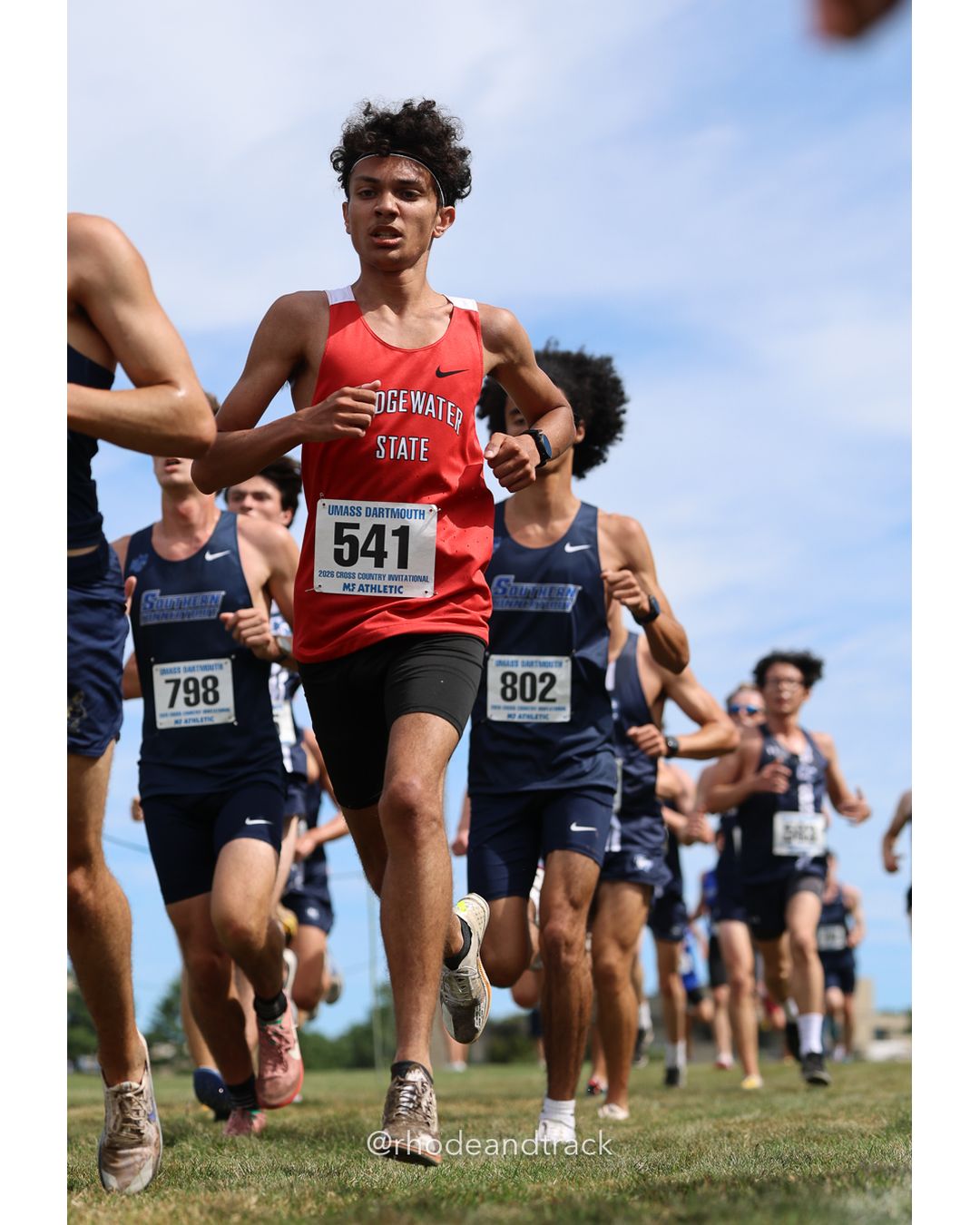 #541 Tyler Amaral, Bridgewater St., 8k Run - Men (Gold-35:cap), P114, 27:02.09; #802 Santiago Rodriguez, So. Conn. St., 8k Run - Men (Gold-35:cap), P112, 26:58.99; #798 Jaxson Koczur, So. Conn. St., 8k Run - Men (Gold-35:cap), P104, 26:52.55 - 2026 UMass Dartmouth XC Invitational - UMass Dartmouth - Dartmouth, Massachusetts - September 19, 2026 File: ./260919-2026-UMass-Dartmouth-XC-Invitational-175-398A6779.jpg #541 Tyler Amaral, Bridgewater St., 8k Run - Men (Gold-35:cap), P114, 27:02.09; #802 Santiago Rodriguez, So. Conn. St., 8k Run - Men (Gold-…