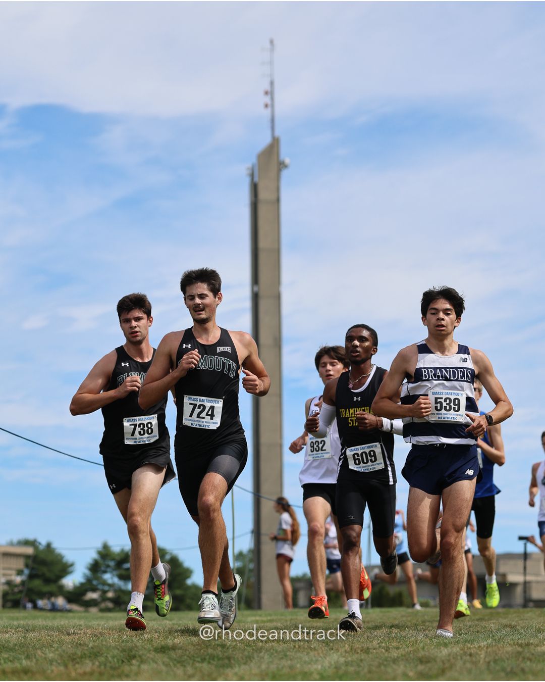 #724 Nathan Beauregard, Plymouth State, 8k Run - Men (Gold-35:cap), P144, 27:45.45; #539 Aidan Shames, Brandeis, 8k Run - Men (Gold-35:cap), P159, 28:06.16; #609 Aaron Corlette, Framingham St., 8k Run - Men (Gold-35:cap), P174, 28:29.35 - 2026 UMass Dartmouth XC Invitational - UMass Dartmouth - Dartmouth, Massachusetts - September 19, 2026 File: ./260919-2026-UMass-Dartmouth-XC-Invitational-189-398A6972.jpg #724 Nathan Beauregard, Plymouth State, 8k Run - Men (Gold-35:cap), P144, 27:45.45; #539 Aidan Shames, Brandeis, 8k Run - Men (Gold-35:cap)…