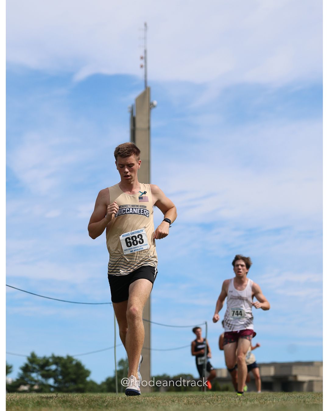 #683 Logan Nason, Mass. Maritime, 8k Run - Men (Gold-35:cap), P227, 32:01.11; #744 Owen Schneck, RIC, 8k Run - Men (Gold-35:cap), P220, 31:03.65 - 2026 UMass Dartmouth XC Invitational - UMass Dartmouth - Dartmouth, Massachusetts - September 19, 2026 File: ./260919-2026-UMass-Dartmouth-XC-Invitational-231-398A7618.jpg #683 Logan Nason, Mass. Maritime, 8k Run - Men (Gold-35:cap), P227, 32:01.11; #744 Owen Schneck, RIC, 8k Run - Men (Gold-35:cap), P220, 31:…