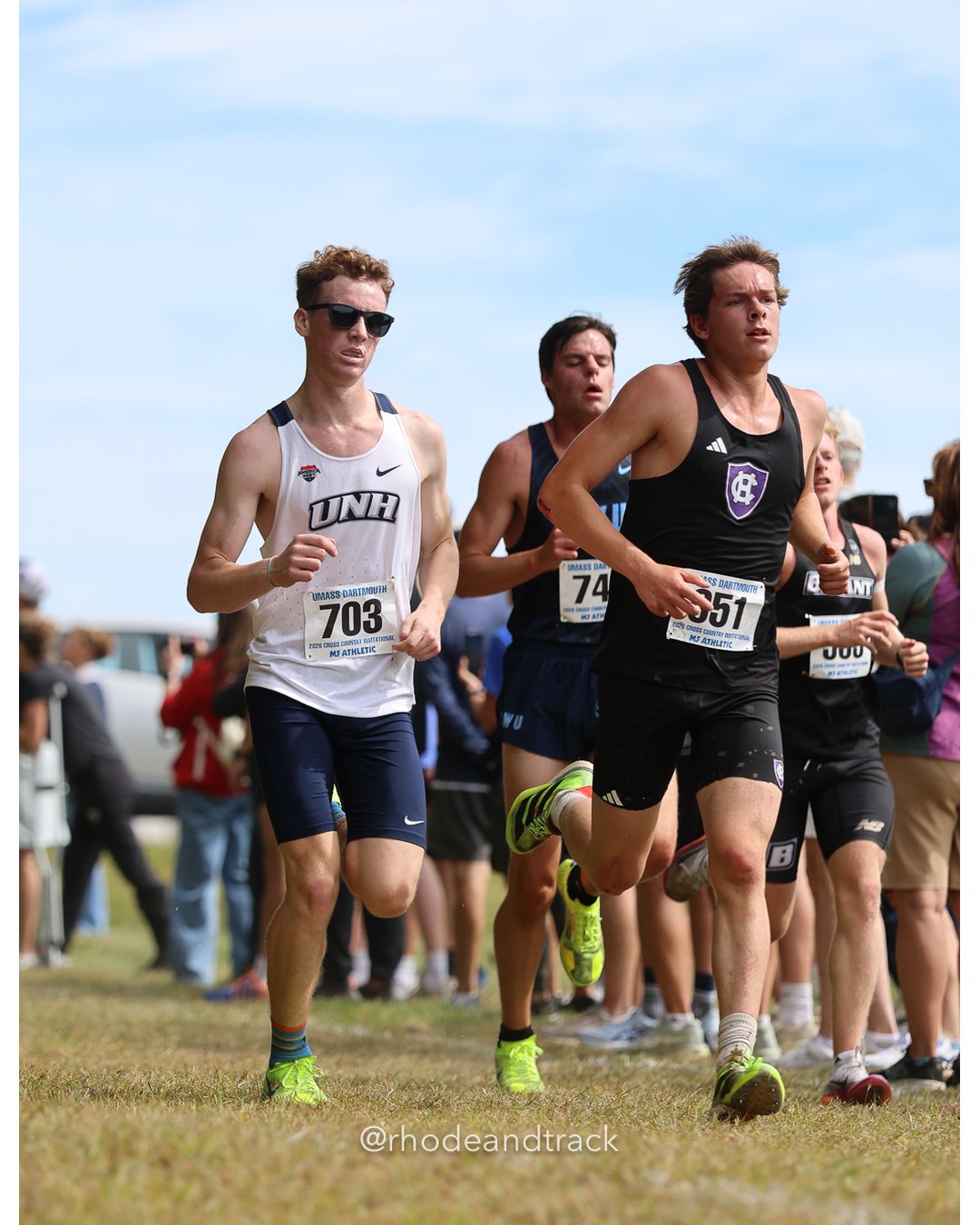 #703 Porter Hurteau, New Hampshire, 8k Run - Men (Gold-35:cap), P62, 26:07.82; #74 Cleo Kilpatrick, Connecticut College, 6k Run - Women (Navy-45:cap), P33, 24:43.67 - 2026 UMass Dartmouth XC Invitational - UMass Dartmouth - Dartmouth, Massachusetts - September 19, 2026 File: ./260919-2026-UMass-Dartmouth-XC-Invitational-266-398A8560.jpg #703 Porter Hurteau, New Hampshire, 8k Run - Men (Gold-35:cap), P62, 26:07.82; #74 Cleo Kilpatrick, Connecticut College, 6k Run - Women (Na…