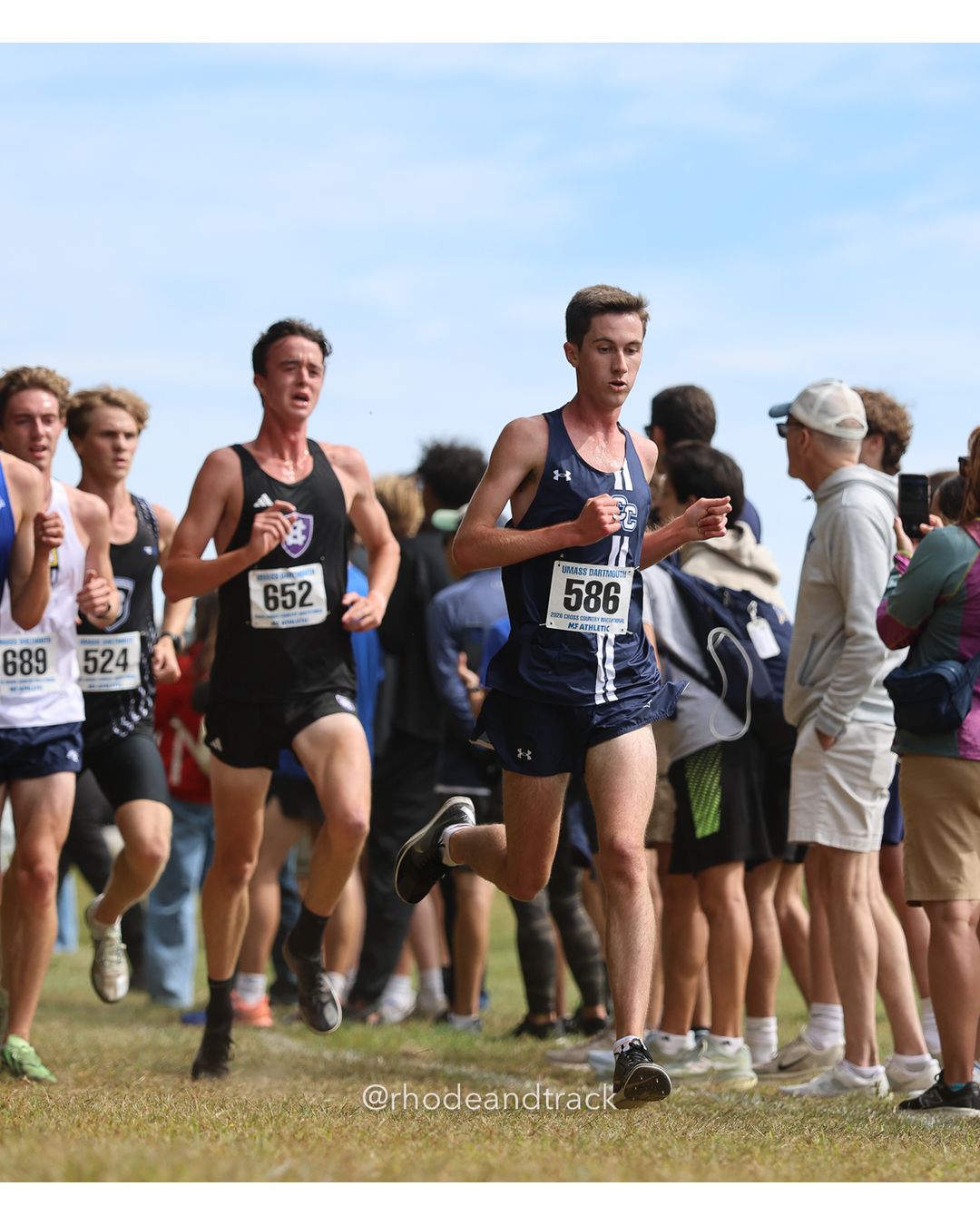 #586 Ronan Staab, Connecticut College, 8k Run - Men (Gold-35:cap), P44, 25:50.33; #652 John (Jack) Larkin, Holy Cross, 8k Run - Men (Gold-35:cap), P84, 26:30.66; #689 Reidar Aageson, Merrimack, 8k Run - Men (Gold-35:cap), P59, 26:04.24 - 2026 UMass Dartmouth XC Invitational - UMass Dartmouth - Dartmouth, Massachusetts - September 19, 2026 File: ./260919-2026-UMass-Dartmouth-XC-Invitational-269-398A8613.jpg #586 Ronan Staab, Connecticut College, 8k Run - Men (Gold-35:cap), P44, 25:50.33; #652 John (Jack) Larkin, Holy Cross, 8k Run - Men (Gold-3…