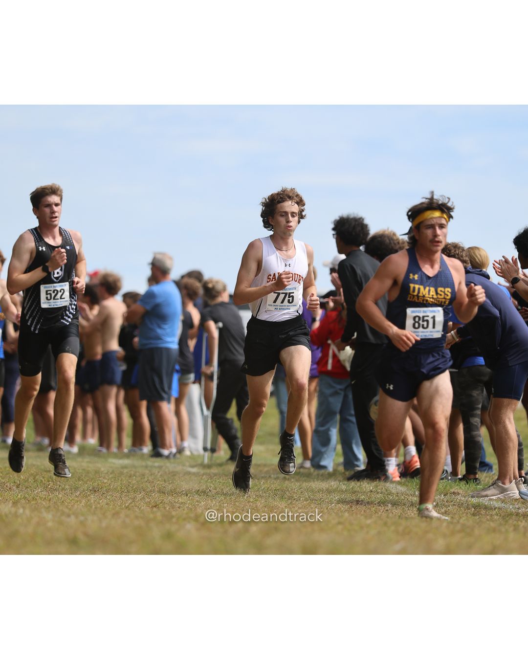 #851 Connor Bruni, UMass Dartmouth, 8k Run - Men (Gold-35:cap), P73, 26:21.48; #775 Cormac Moroney, Salisbury, 8k Run - Men (Gold-35:cap), P115, 27:03.72; #522 Anthony Cronin, Bentley, 8k Run - Men (Gold-35:cap), P79, 26:23.30 - 2026 UMass Dartmouth XC Invitational - UMass Dartmouth - Dartmouth, Massachusetts - September 19, 2026 File: ./260919-2026-UMass-Dartmouth-XC-Invitational-281-398A8851.jpg #851 Connor Bruni, UMass Dartmouth, 8k Run - Men (Gold-35:cap), P73, 26:21.48; #775 Cormac Moroney, Salisbury, 8k Run - Men (Gold-35:cap),…