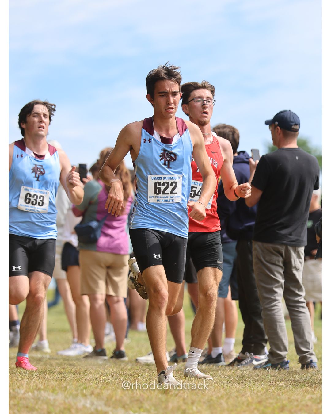 #633 John Viens, Franklin Pierce, 8k Run - Men (Gold-35:cap), P118, 27:06.33; #622 Gunner Currier, Franklin Pierce, 8k Run - Men (Gold-35:cap), P109, 26:56.75; #54 Nicole Kroon, Bryant, 6k Run - Women (Gold-35:cap), P46, 22:47.79 - 2026 UMass Dartmouth XC Invitational - UMass Dartmouth - Dartmouth, Massachusetts - September 19, 2026 File: ./260919-2026-UMass-Dartmouth-XC-Invitational-295-398A9085.jpg #633 John Viens, Franklin Pierce, 8k Run - Men (Gold-35:cap), P118, 27:06.33; #622 Gunner Currier, Franklin Pierce, 8k Run - Men (Gold-35:c…