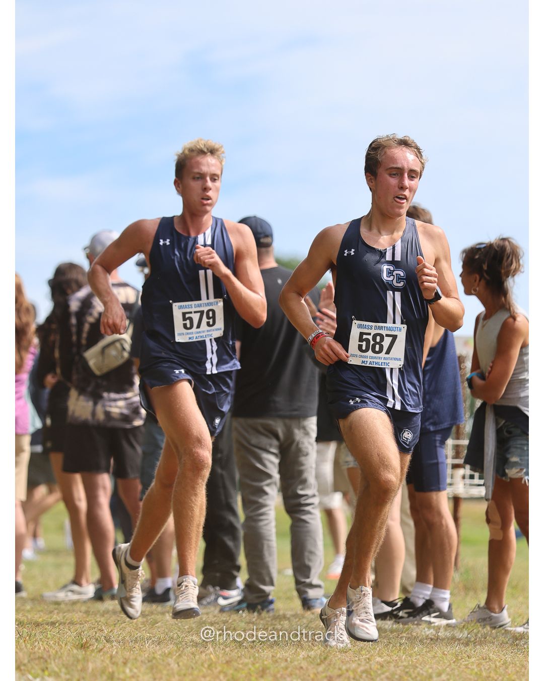 #579 Tristen McDonough, Connecticut College, 8k Run - Men (Gold-35:cap), P96, 26:41.04; #587 Carter Stevenson, Connecticut College, 8k Run - Men (Gold-35:cap), P92, 26:38.44 - 2026 UMass Dartmouth XC Invitational - UMass Dartmouth - Dartmouth, Massachusetts - September 19, 2026 File: ./260919-2026-UMass-Dartmouth-XC-Invitational-300-398A9134.jpg #579 Tristen McDonough, Connecticut College, 8k Run - Men (Gold-35:cap), P96, 26:41.04; #587 Carter Stevenson, Connecticut College, 8k Run…