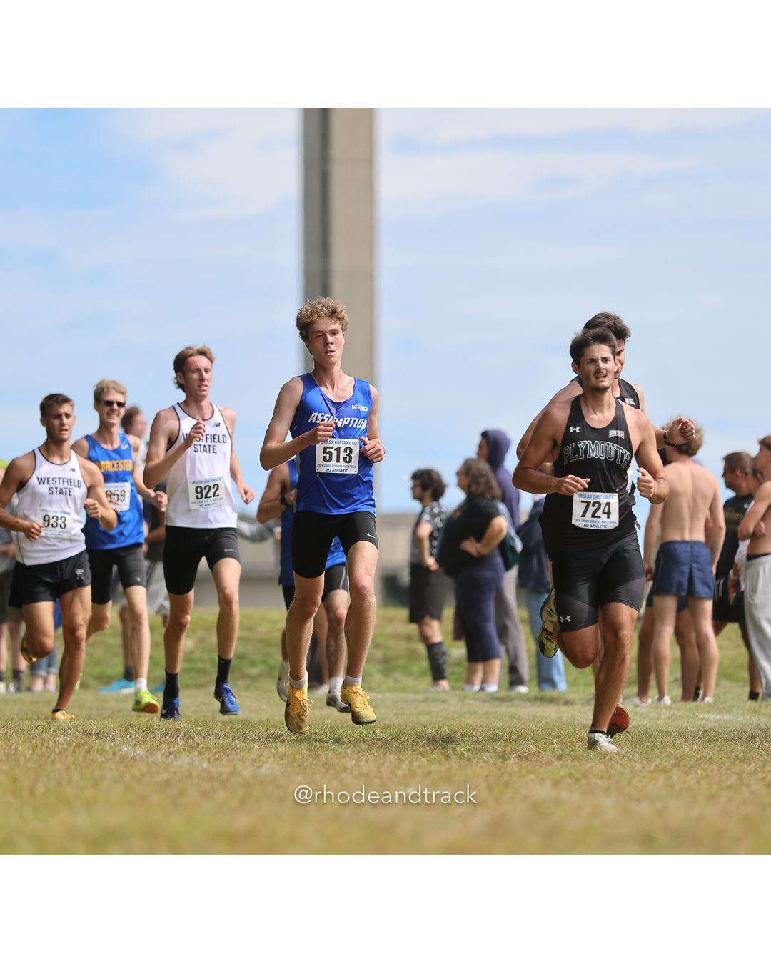 #513 Eli Lipson, Assumption, 8k Run - Men (Gold-35:cap), P149, 27:51.73; #724 Nathan Beauregard, Plymouth State, 8k Run - Men (Gold-35:cap), P144, 27:45.45; #933 Reid Sunshine, Westfield State, 8k Run - Men (Gold-35:cap), P162, 28:09.12 - 2026 UMass Dartmouth XC Invitational - UMass Dartmouth - Dartmouth, Massachusetts - September 19, 2026 File: ./260919-2026-UMass-Dartmouth-XC-Invitational-334-398A9702.jpg #513 Eli Lipson, Assumption, 8k Run - Men (Gold-35:cap), P149, 27:51.73; #724 Nathan Beauregard, Plymouth State, 8k Run - Men (Gold-35:cap)…