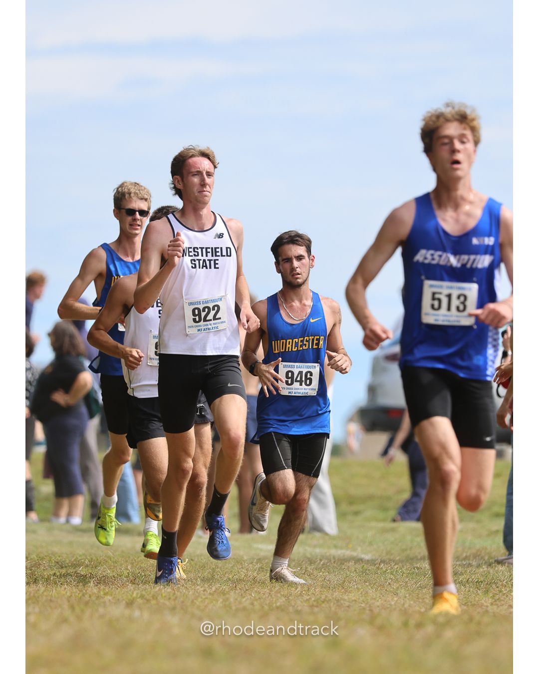 #513 Eli Lipson, Assumption, 8k Run - Men (Gold-35:cap), P149, 27:51.73; #922 Lorcan Bergeron, Westfield State, 8k Run - Men (Gold-35:cap), P152, 27:55.22; #946 Anthony DeFeo, Worcester State, 8k Run - Men (Gold-35:cap), P153, 27:56.11 - 2026 UMass Dartmouth XC Invitational - UMass Dartmouth - Dartmouth, Massachusetts - September 19, 2026 File: ./260919-2026-UMass-Dartmouth-XC-Invitational-336-398A9727.jpg #513 Eli Lipson, Assumption, 8k Run - Men (Gold-35:cap), P149, 27:51.73; #922 Lorcan Bergeron, Westfield State, 8k Run - Men (Gold-35:cap),…