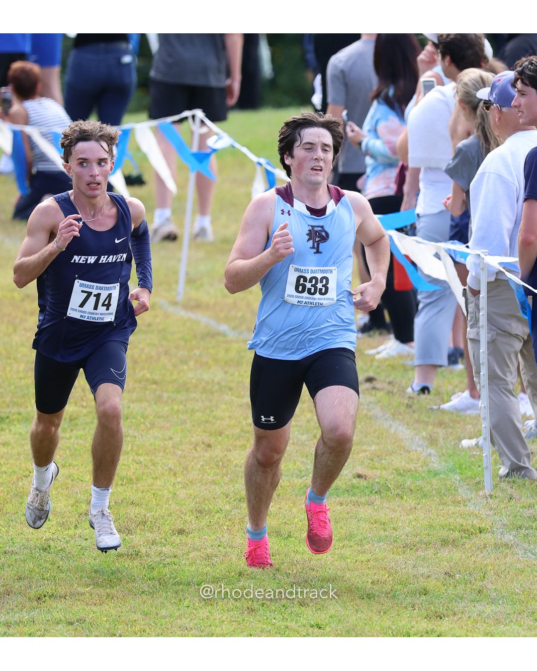 #633 John Viens, Franklin Pierce, 8k Run - Men (Gold-35:cap), P118, 27:06.33; #714 Thomas Conklin, New Haven, 8k Run - Men (Gold-35:cap), P117, 27:05.41 - 2026 UMass Dartmouth XC Invitational - UMass Dartmouth - Dartmouth, Massachusetts - September 19, 2026 File: ./260919-2026-UMass-Dartmouth-XC-Invitational-438-398A1721.jpg #633 John Viens, Franklin Pierce, 8k Run - Men (Gold-35:cap), P118, 27:06.33; #714 Thomas Conklin, New Haven, 8k Run - Men (Gold-35:cap), P…