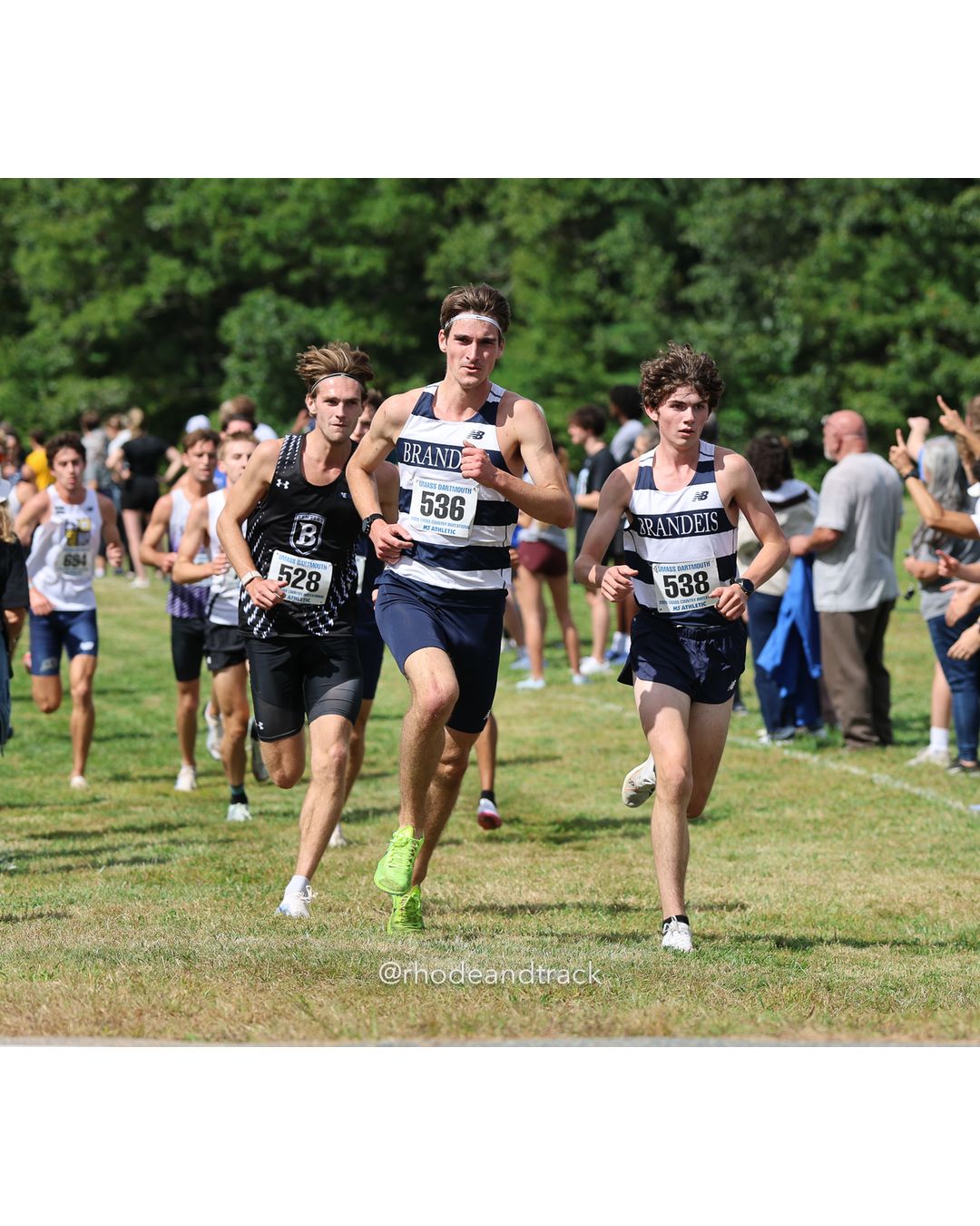 #536 Hugh Licklider, Brandeis, 8k Run - Men (Gold-35:cap), P12, 25:04.77; #528 Hayden MacArthur, Bentley, 8k Run - Men (Gold-35:cap), P5, 24:39.32 - 2026 UMass Dartmouth XC Invitational - UMass Dartmouth - Dartmouth, Massachusetts - September 19, 2026 File: ./260919-2026-UMass-Dartmouth-XC-Invitational-44-398A4484.jpg #536 Hugh Licklider, Brandeis, 8k Run - Men (Gold-35:cap), P12, 25:04.77; #528 Hayden MacArthur, Bentley, 8k Run - Men (Gold-35:cap), P5, 2…
