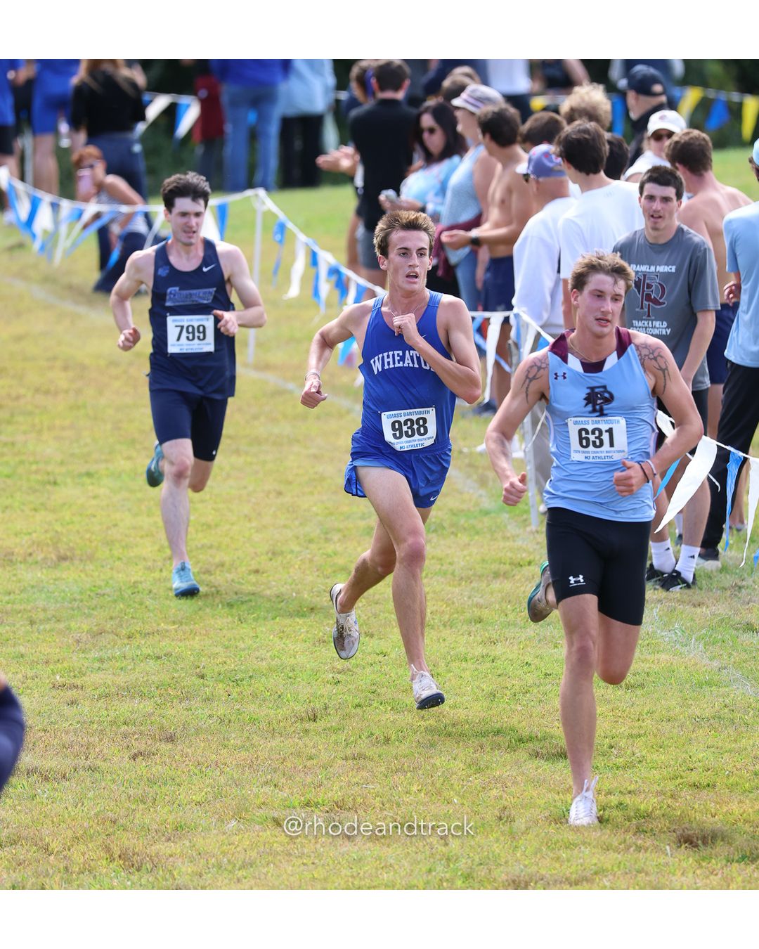 #938 Jack Kittredge, Wheaton (Mass.), 8k Run - Men (Gold-35:cap), P141, 27:40.46; #631 Noah Roberts, Franklin Pierce, 8k Run - Men (Gold-35:cap), P138, 27:38.92; #799 Joseph Lamburn, So. Conn. St., 8k Run - Men (Gold-35:cap), P142, 27:43.24 - 2026 UMass Dartmouth XC Invitational - UMass Dartmouth - Dartmouth, Massachusetts - September 19, 2026 File: ./260919-2026-UMass-Dartmouth-XC-Invitational-458-398A2218.jpg #938 Jack Kittredge, Wheaton (Mass.), 8k Run - Men (Gold-35:cap), P141, 27:40.46; #631 Noah Roberts, Franklin Pierce, 8k Run - Men (Gold-35…