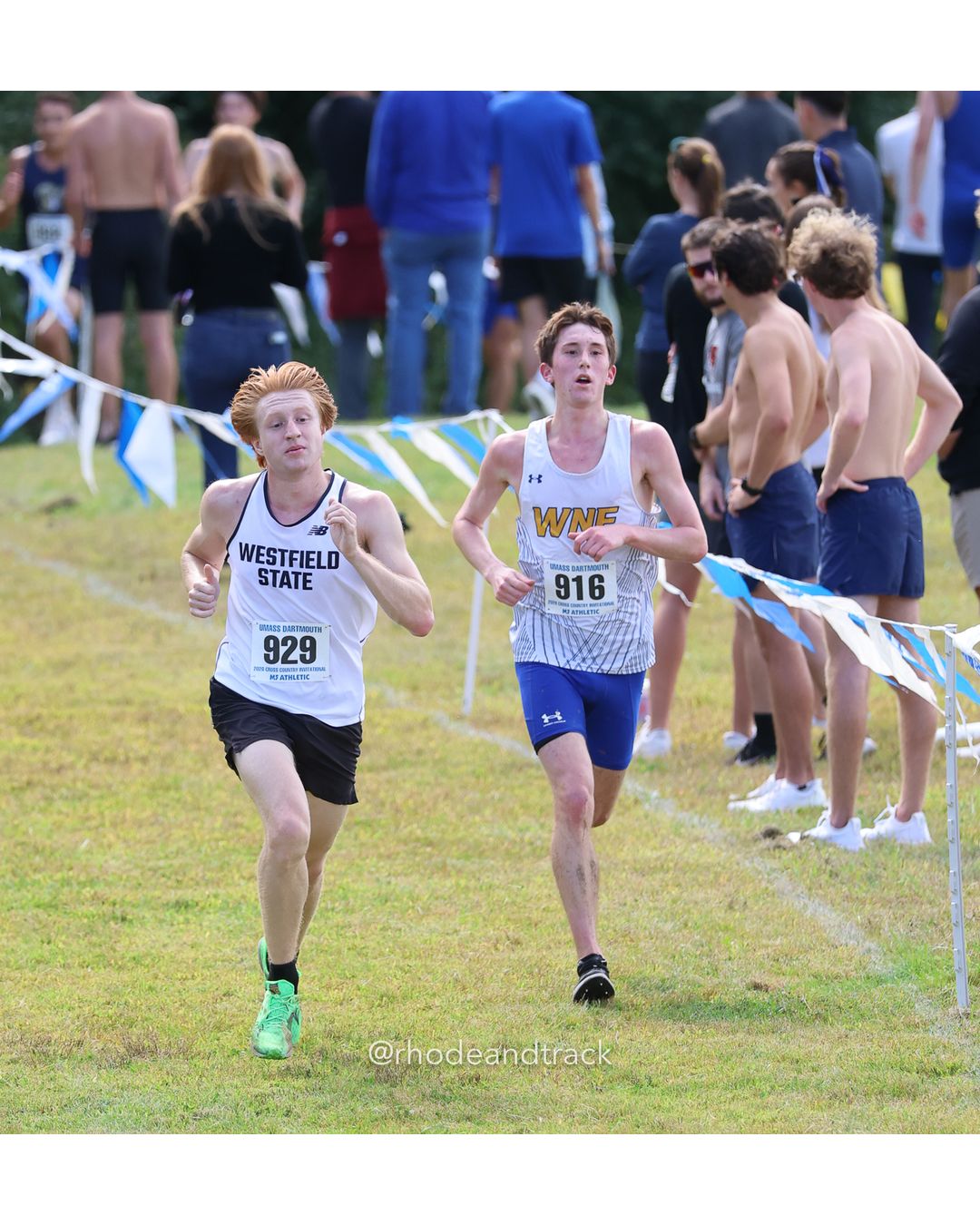#929 Tyler Meunier, Westfield State, 8k Run - Men (Gold-35:cap), P168, 28:18.06; #916 Gianni Santagata, Western NE, 8k Run - Men (Gold-35:cap), P167, 28:17.51 - 2026 UMass Dartmouth XC Invitational - UMass Dartmouth - Dartmouth, Massachusetts - September 19, 2026 File: ./260919-2026-UMass-Dartmouth-XC-Invitational-475-398A2636.jpg #929 Tyler Meunier, Westfield State, 8k Run - Men (Gold-35:cap), P168, 28:18.06; #916 Gianni Santagata, Western NE, 8k Run - Men (Gold-35:c…