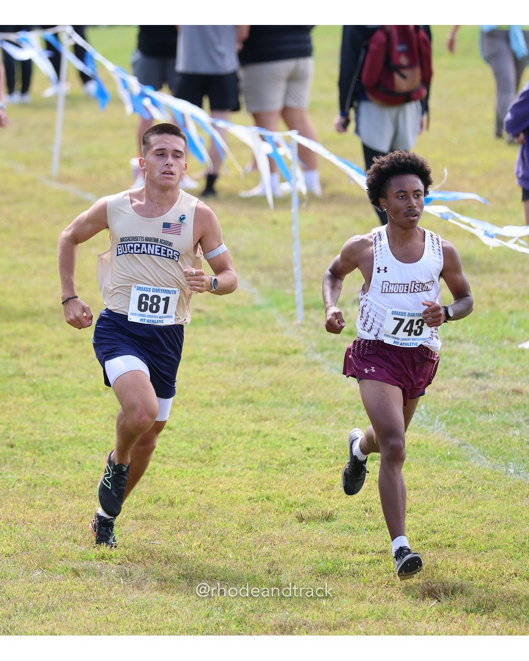 #681 Jack Laliberte, Mass. Maritime, 8k Run - Men (Gold-35:cap), P195, 29:21.01; #743 Jahmel Rodrigues, RIC, 8k Run - Men (Gold-35:cap), P196, 29:22.79 - 2026 UMass Dartmouth XC Invitational - UMass Dartmouth - Dartmouth, Massachusetts - September 19, 2026 File: ./260919-2026-UMass-Dartmouth-XC-Invitational-498-398A3132.jpg #681 Jack Laliberte, Mass. Maritime, 8k Run - Men (Gold-35:cap), P195, 29:21.01; #743 Jahmel Rodrigues, RIC, 8k Run - Men (Gold-35:cap), P1…
