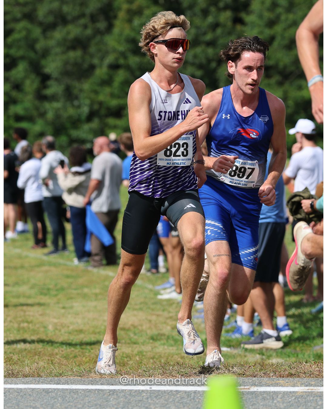 #897 Nicolas Uzzo, UMass Lowell, 8k Run - Men (Gold-35:cap), P17, 25:10.32; #823 Ethan Fadden, Stonehill, 8k Run - Men (Gold-35:cap), P20, 25:14.03 - 2026 UMass Dartmouth XC Invitational - UMass Dartmouth - Dartmouth, Massachusetts - September 19, 2026 File: ./260919-2026-UMass-Dartmouth-XC-Invitational-51-398A4557.jpg #897 Nicolas Uzzo, UMass Lowell, 8k Run - Men (Gold-35:cap), P17, 25:10.32; #823 Ethan Fadden, Stonehill, 8k Run - Men (Gold-35:cap), P20,…