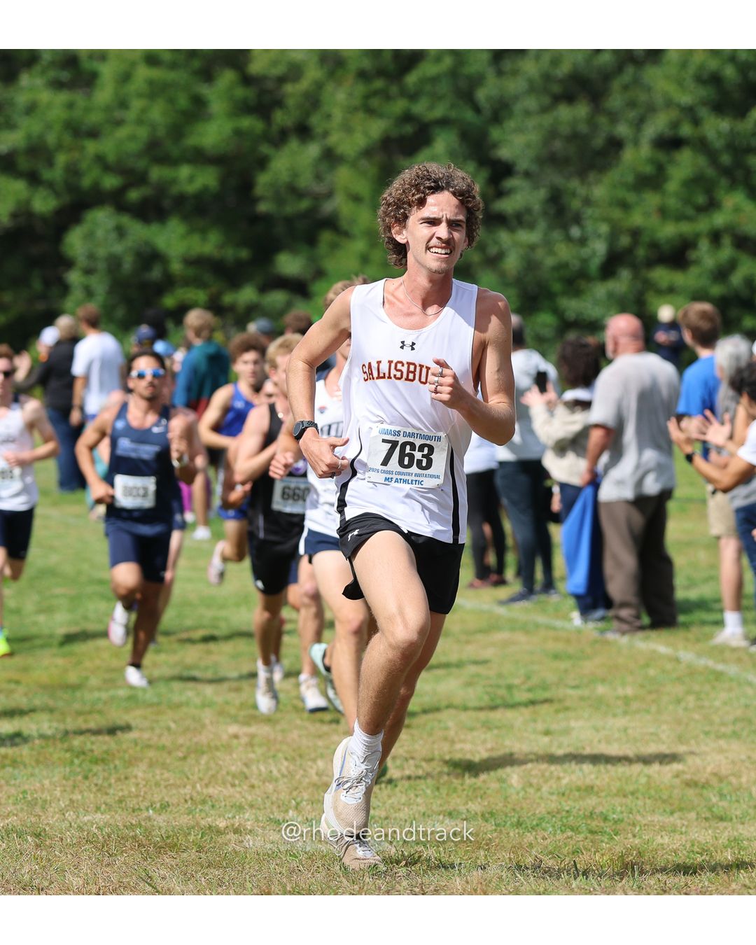 #763 Seth Barron, Salisbury, 8k Run - Men (Gold-35:cap), P65, 26:13.67; #660 Thomas Speltz, Holy Cross, 8k Run - Men (Gold-35:cap), P14, 25:08.53 - 2026 UMass Dartmouth XC Invitational - UMass Dartmouth - Dartmouth, Massachusetts - September 19, 2026 File: ./260919-2026-UMass-Dartmouth-XC-Invitational-52-398A4563.jpg #763 Seth Barron, Salisbury, 8k Run - Men (Gold-35:cap), P65, 26:13.67; #660 Thomas Speltz, Holy Cross, 8k Run - Men (Gold-35:cap), P14, 25…