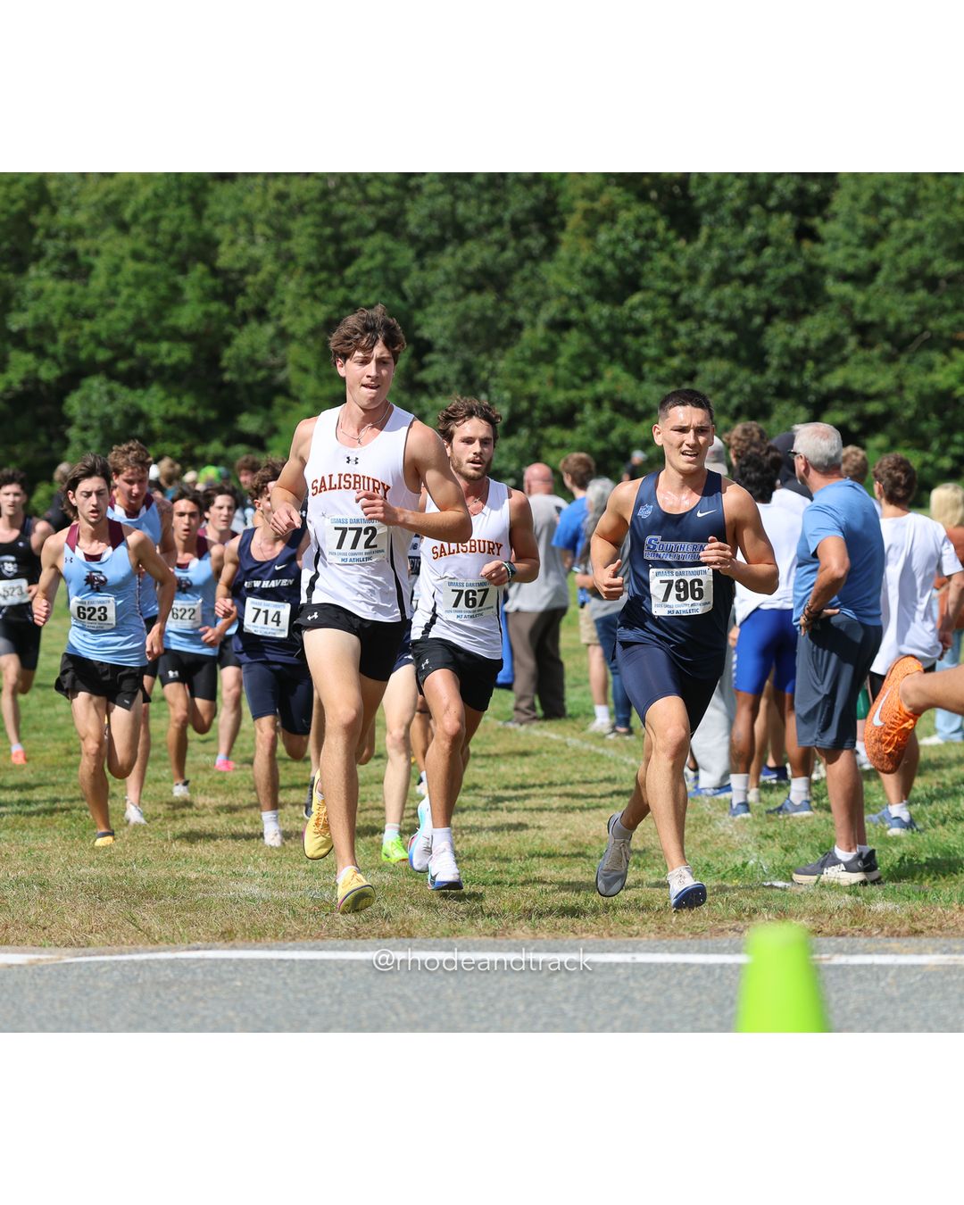 #796 Ryan Gagne, So. Conn. St., 8k Run - Men (Gold-35:cap), P71, 26:19.60; #772 Bradley Helman, Salisbury, 8k Run - Men (Gold-35:cap), P74, 26:21.57; #714 Thomas Conklin, New Haven, 8k Run - Men (Gold-35:cap), P117, 27:05.41 - 2026 UMass Dartmouth XC Invitational - UMass Dartmouth - Dartmouth, Massachusetts - September 19, 2026 File: ./260919-2026-UMass-Dartmouth-XC-Invitational-75-398A4936.jpg #796 Ryan Gagne, So. Conn. St., 8k Run - Men (Gold-35:cap), P71, 26:19.60; #772 Bradley Helman, Salisbury, 8k Run - Men (Gold-35:cap), P74,…