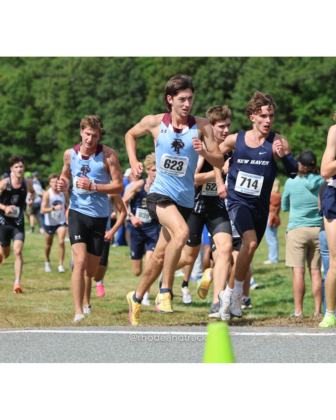 #714 Thomas Conklin, New Haven, 8k Run - Men (Gold-35:cap), P117, 27:05.41; #623 Liam Doherty, Franklin Pierce, 8k Run - Men (Gold-35:cap), P72, 26:20.98; #839 Jack Marston, Suffolk, 8k Run - Men (Gold-35:cap), P83, 26:29.09 - 2026 UMass Dartmouth XC Invitational - UMass Dartmouth - Dartmouth, Massachusetts - September 19, 2026 File: ./260919-2026-UMass-Dartmouth-XC-Invitational-77-398A4974.jpg #714 Thomas Conklin, New Haven, 8k Run - Men (Gold-35:cap), P117, 27:05.41; #623 Liam Doherty, Franklin Pierce, 8k Run - Men (Gold-35:cap),…