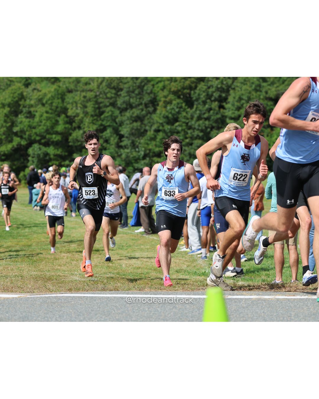 #622 Gunner Currier, Franklin Pierce, 8k Run - Men (Gold-35:cap), P109, 26:56.75; #633 John Viens, Franklin Pierce, 8k Run - Men (Gold-35:cap), P118, 27:06.33; #523 Michael Eddy, Bentley, 8k Run - Men (Gold-35:cap), P119, 27:07.28 - 2026 UMass Dartmouth XC Invitational - UMass Dartmouth - Dartmouth, Massachusetts - September 19, 2026 File: ./260919-2026-UMass-Dartmouth-XC-Invitational-78-398A4994.jpg #622 Gunner Currier, Franklin Pierce, 8k Run - Men (Gold-35:cap), P109, 26:56.75; #633 John Viens, Franklin Pierce, 8k Run - Men (Gold-35:c…