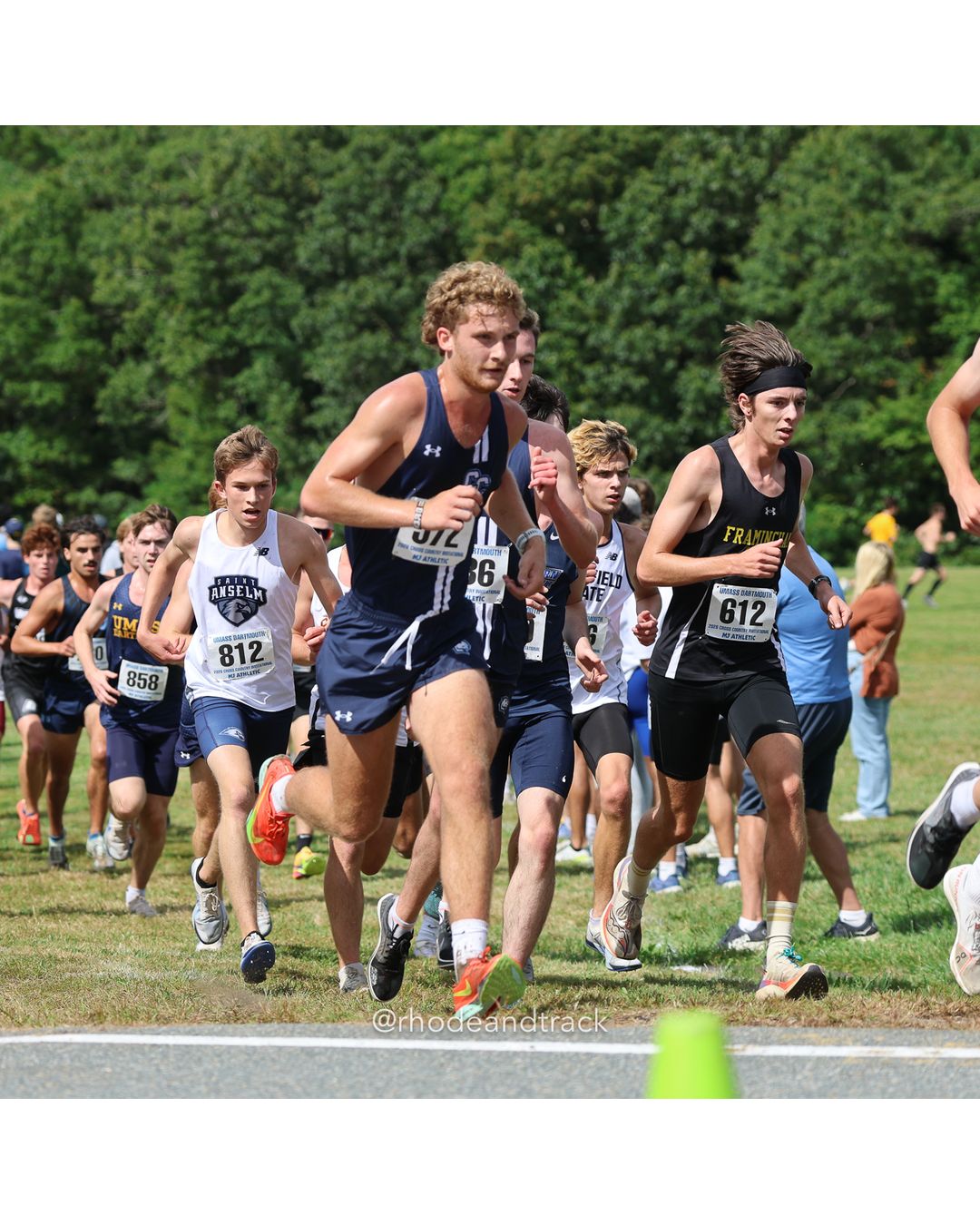 #612 Vincent Gauthier, Framingham St., 8k Run - Men (Gold-35:cap), P191, 29:15.94; #812 William Oldham, St. Anselm, 8k Run - Men (Gold-35:cap), P139, 27:39.14 - 2026 UMass Dartmouth XC Invitational - UMass Dartmouth - Dartmouth, Massachusetts - September 19, 2026 File: ./260919-2026-UMass-Dartmouth-XC-Invitational-88-398A5157.jpg #612 Vincent Gauthier, Framingham St., 8k Run - Men (Gold-35:cap), P191, 29:15.94; #812 William Oldham, St. Anselm, 8k Run - Men (Gold-35:c…